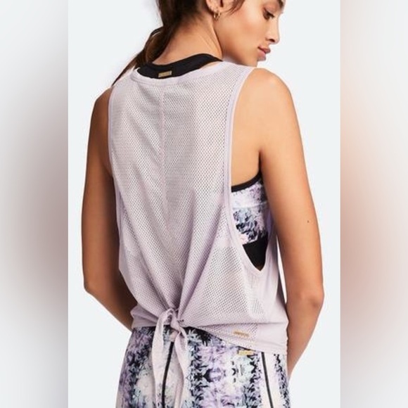 Alala® Purple Mesh Tie-Back Tank - Picture 2 of 6